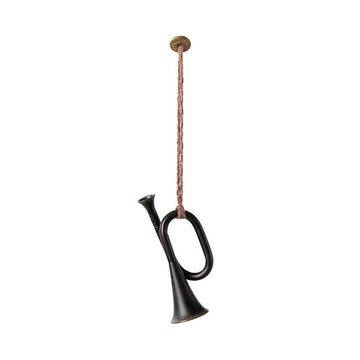 Maileg Juleornament - Metal - Trompet - Antracitgrå