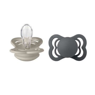 BIBS Symmetrisk Supreme Sut - 2-Pak - Str. 1 - Silikone - Sand/Iron