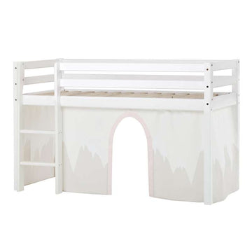 Hoppekids ECO Dream - Halvhøj Seng m. WINTER WONDERLAND Forhæng - 70x160 cm. - Ikke Delbar