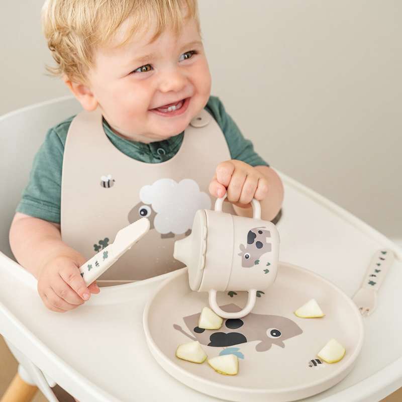 Done By Deer Foodie Bestiksæt - Tiny Farm - Sand