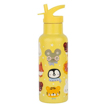 A Little Lovely Company Ståldrikkedunk - XL - 500ml - Animal Friends