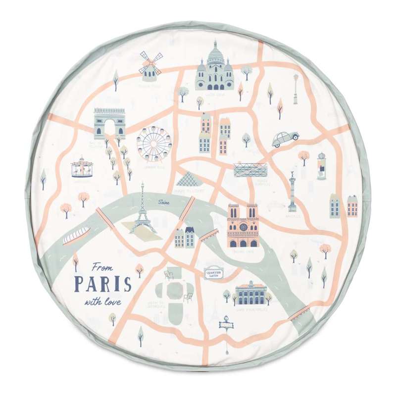 Play & Go 2-i-1 Opbevaringstæppe/Legetæppe - Paris Map