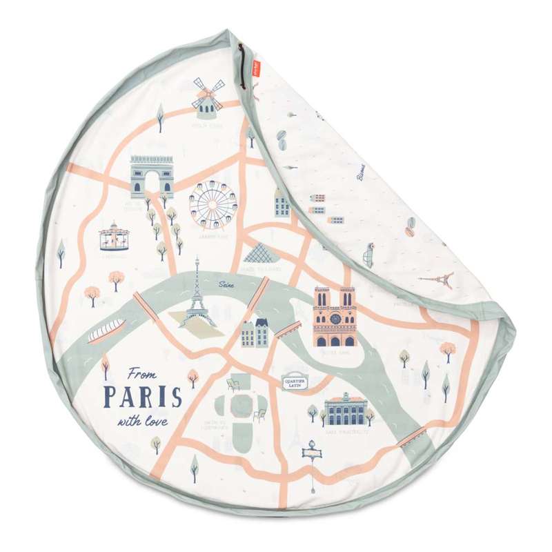 Play & Go 2-i-1 Opbevaringstæppe/Legetæppe - Paris Map