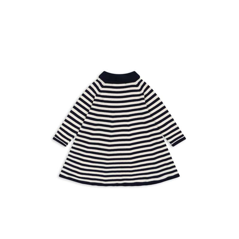 Konges Sløjd Venton Strikket Kjole - GOTS - Navy Stripe