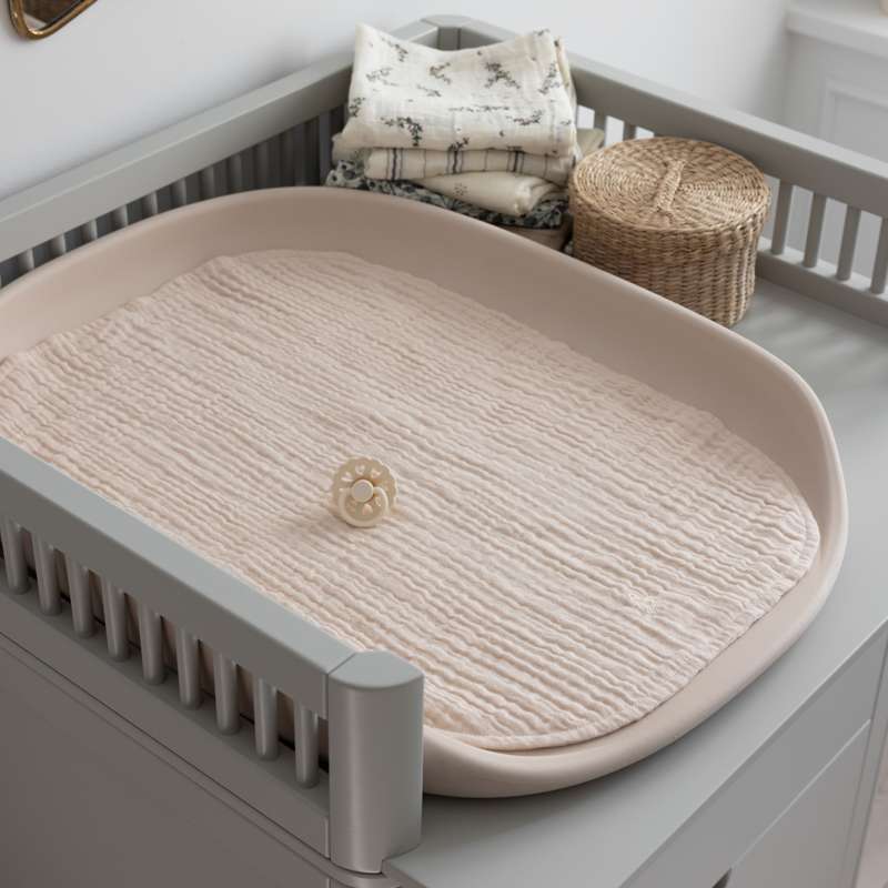 Sebra Pusleunderlag - 6-lags - 2 stk. - Muslin - Birchbark Rose