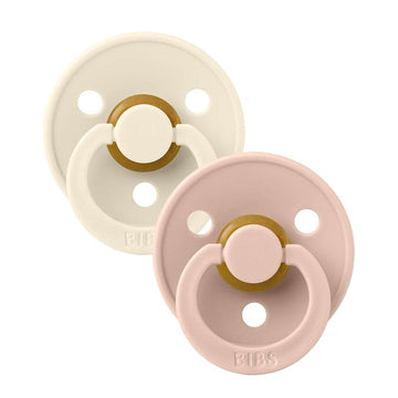BIBS Symmetrisk Colour Sut - 2-Pak - Str. 1 - Naturgummi - Ivory/Blush