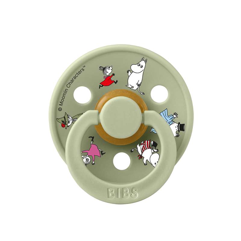 BIBS Rund Colour Sut - 2-Pak - Str. 1 - Naturgummi - Moomin - Friends - Ivory Mix
