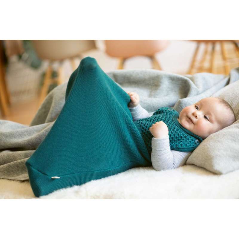 Disana Strikket Sovepose - Ærmeløs - Merinould - 75 cm. - Dove Blue