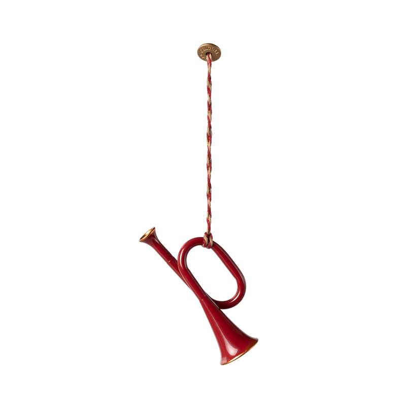 Maileg Juleornament - Metal - Trompet - Rød