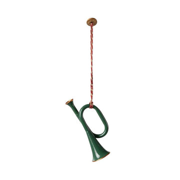 Maileg Juleornament - Metal - Trompet - Mørk Grøn
