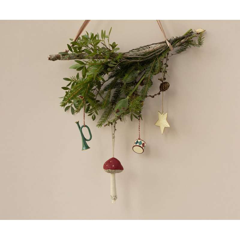Maileg Juleornament - Metal - Trompet - Mørk Grøn