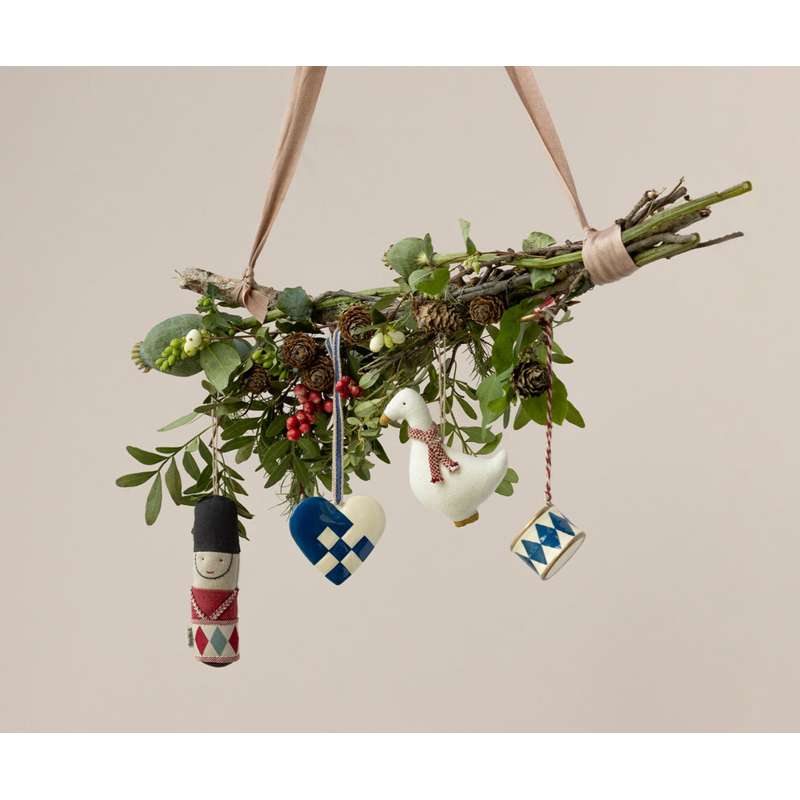 Maileg Juleornament - Metal - Tromme - Lille - Mørk Blå