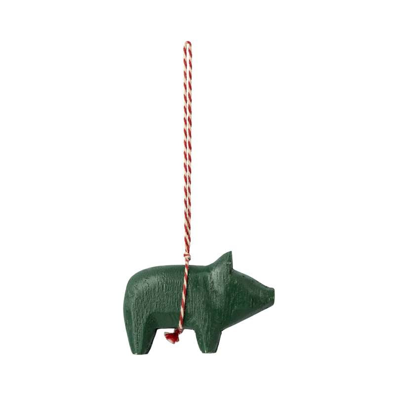 Maileg Juleornament - Træ - Gris - Mørk Grøn
