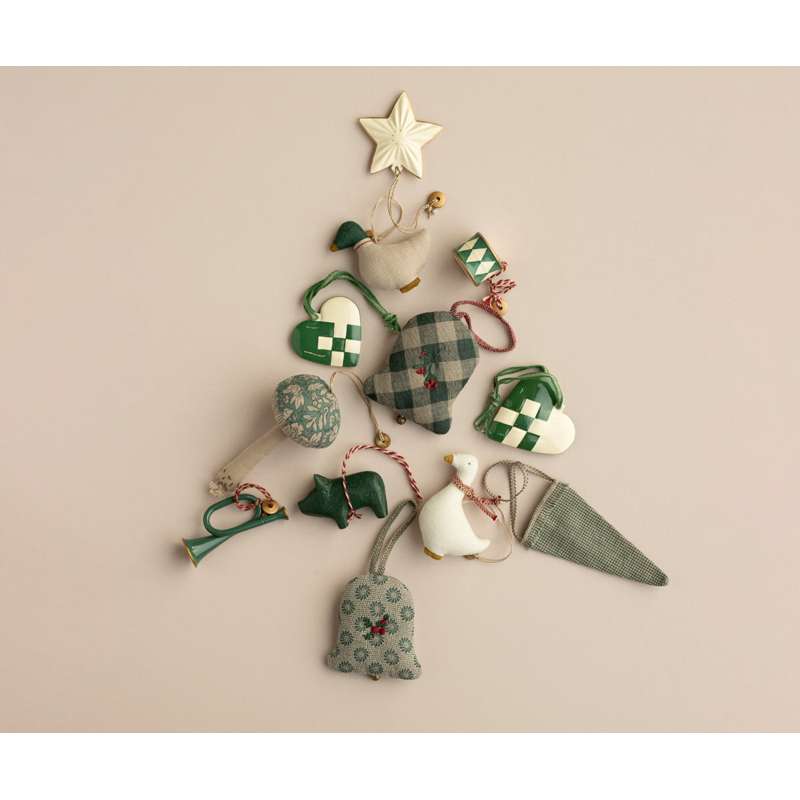 Maileg Juleornament - Træ - Gris - Mørk Grøn