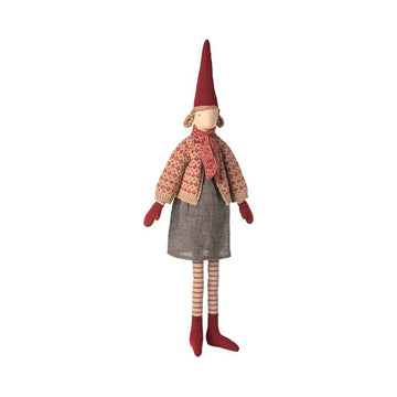 Maileg Nisse - Str. 4 - Pige - Nederdel og Cardigan