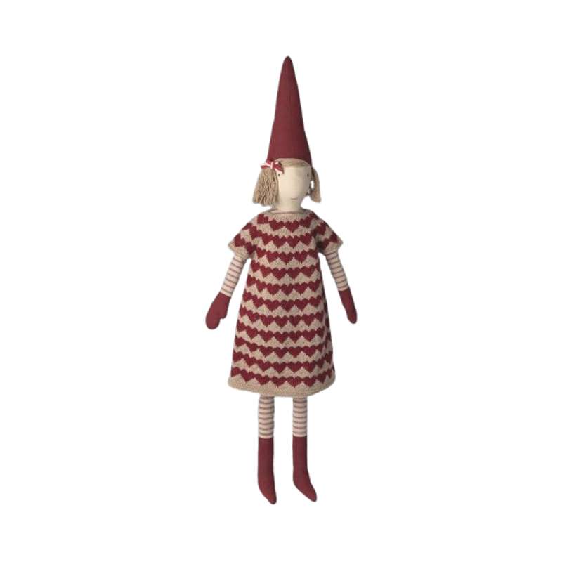 Maileg Nisse - Str. 5 - Pige - Strikket Kjole