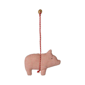 Maileg Juleornament - Stof - Gris - Ternet - Rosa
