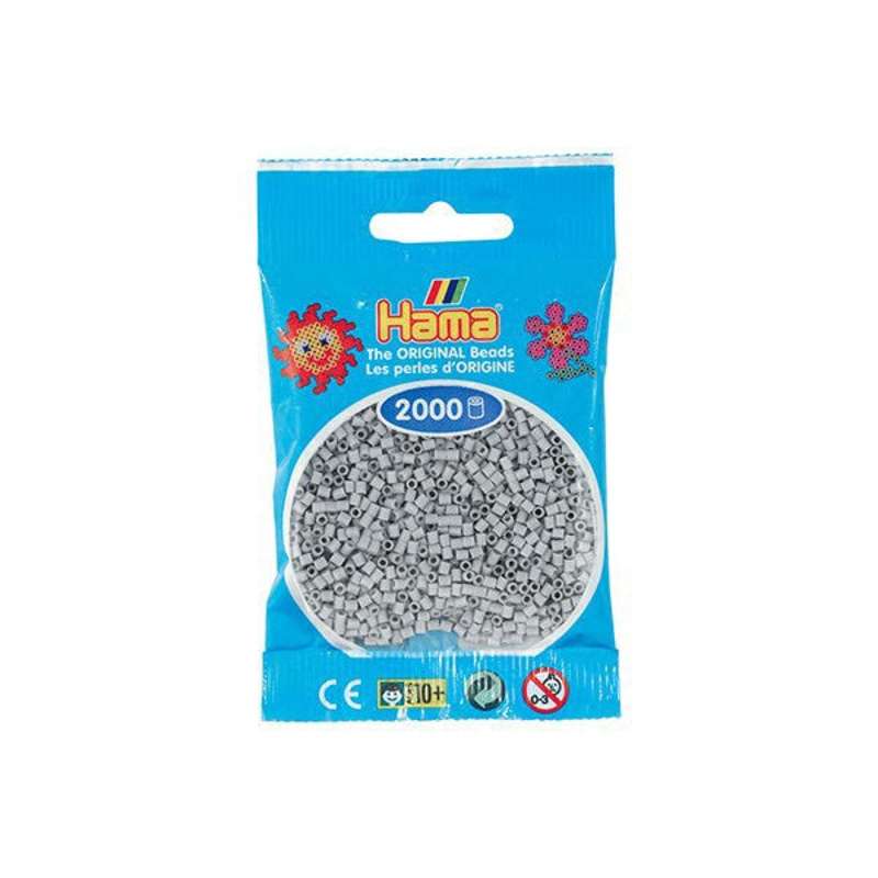 HAMA Mini Perler - 2000 stk. - Lys grå (501-70)