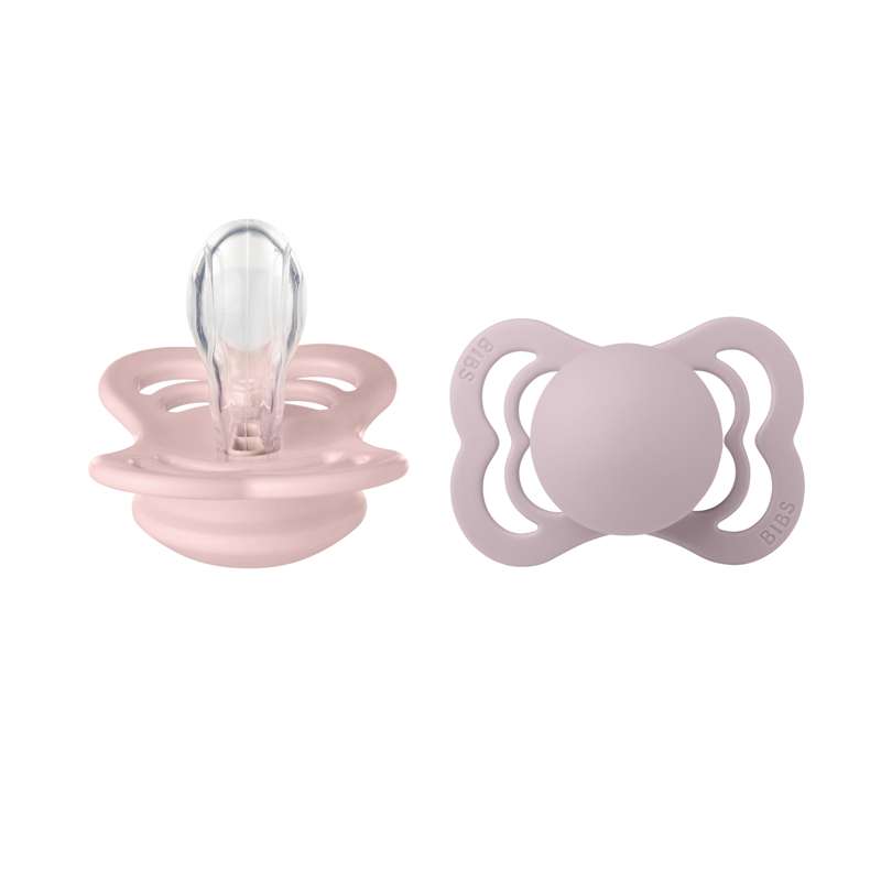 BIBS Symmetrisk Supreme Sut - 2-Pak - Str. 1 - Silikone - Blossom/Dusky Lilac