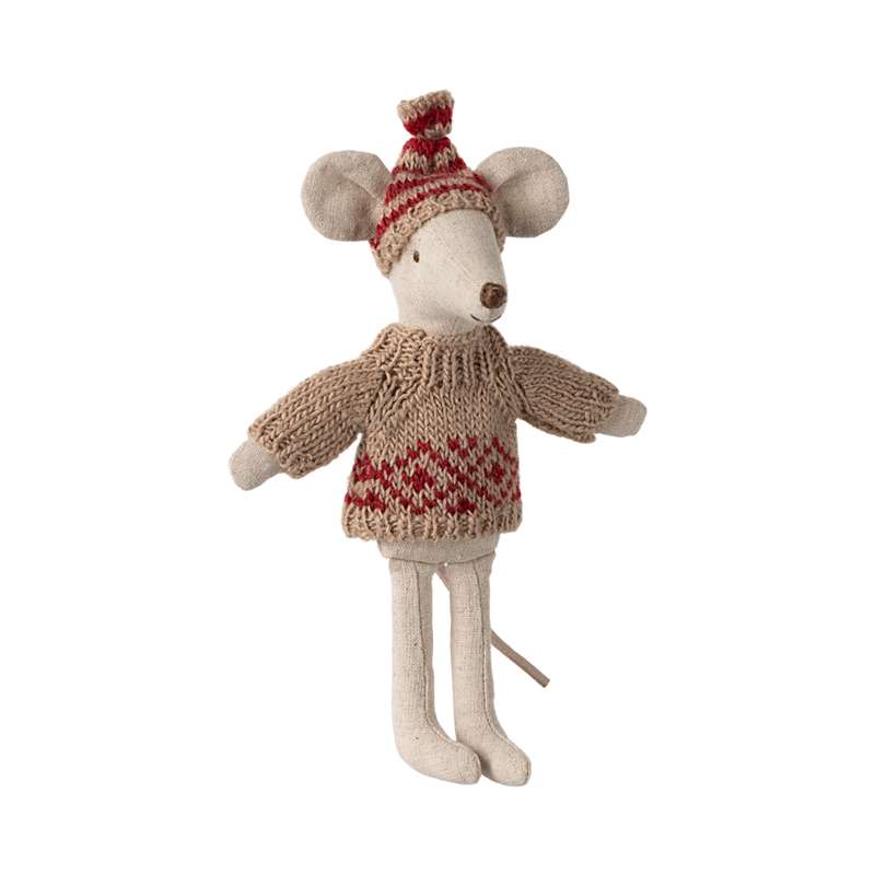 Maileg Strikket Sweater og Hue - Mus - Mor