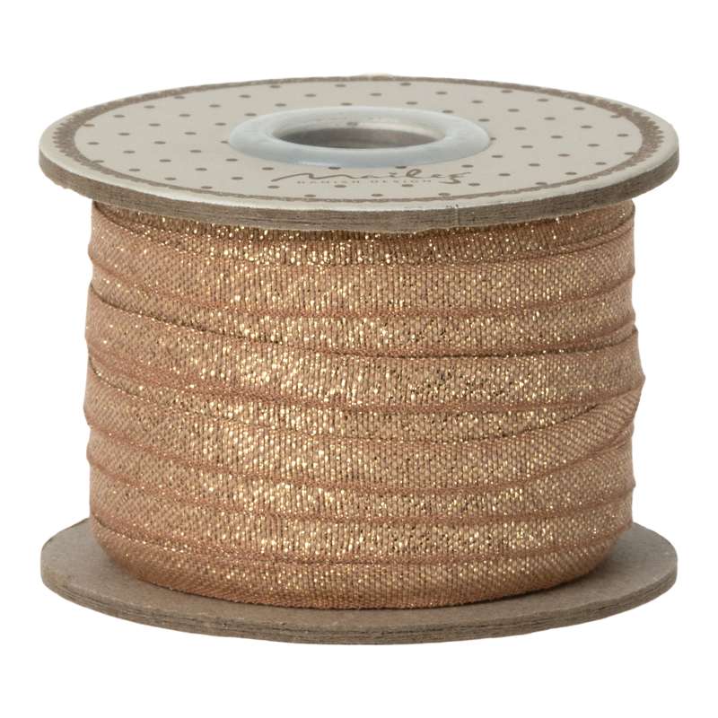 Maileg Gavebånd - Rosa/Guld - 25 meter/0.6 cm.