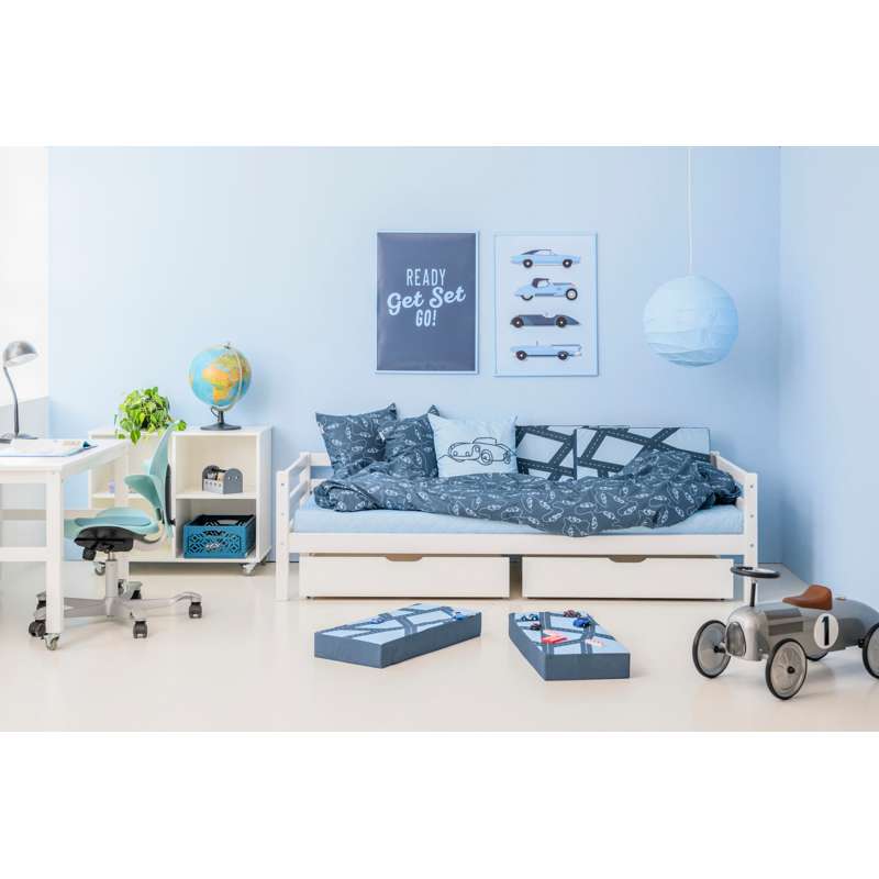 Hoppekids Pude m. Stor Bil - CARS - Lyseblå