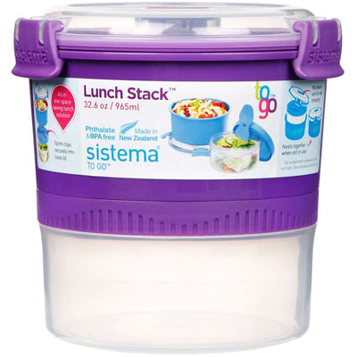 Sistema Madopbevaring - Lunch Stack To Go - 965ml - Lilla