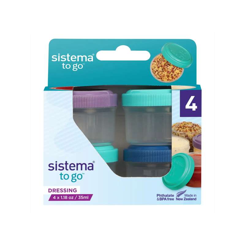 Sistema Snackboks - Dressing Pot To Go - 4-Pak - 35ml - Assorterede Farver
