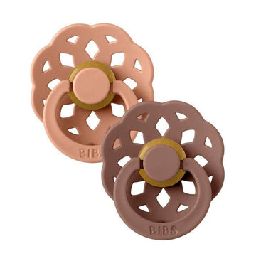 BIBS Rund Boheme Sut - 2-Pak - Str. 1 - Naturgummi - Peach/Woodchuck