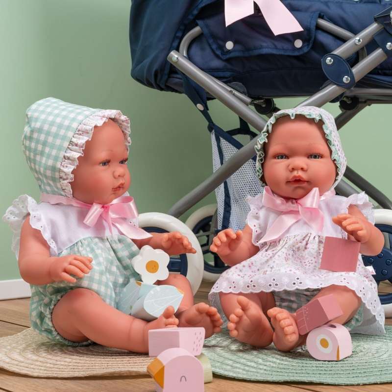 Asi Maria Dukke - 43 cm. - Blondekjole og Kyse