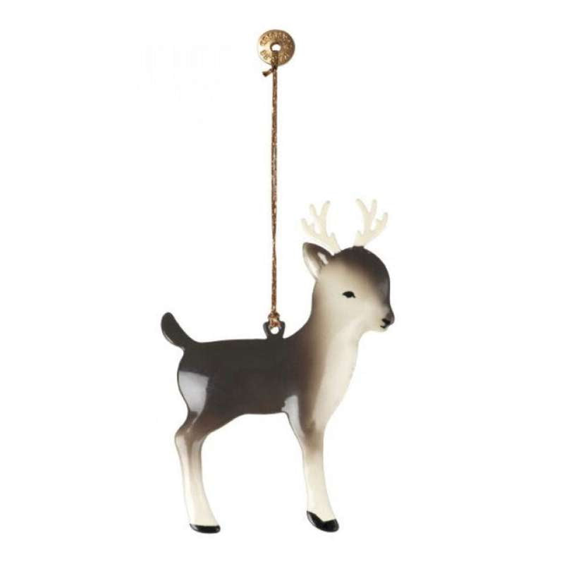 Maileg Juleornament i Metal - Bambi - Grå (9 cm.)