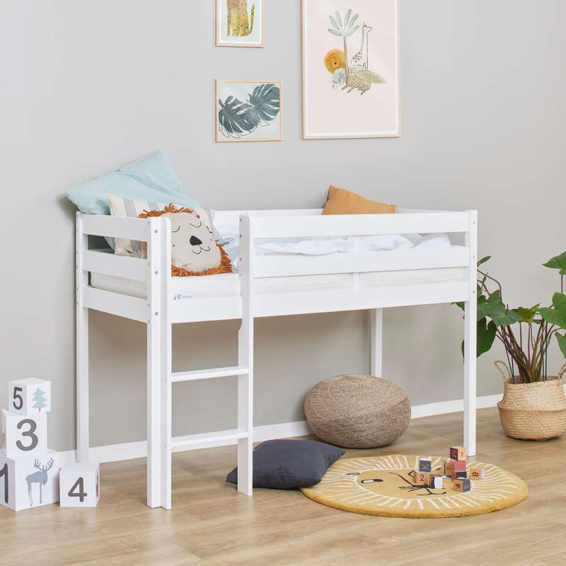 Hoppekids ECO Comfort - Halvhøj Seng - Flere Størrelser - Hvid
