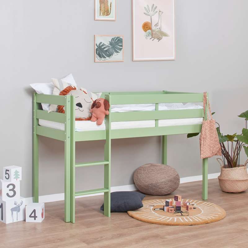 Hoppekids ECO Comfort - Halvhøj Seng - Flere Størrelser - Pale Green