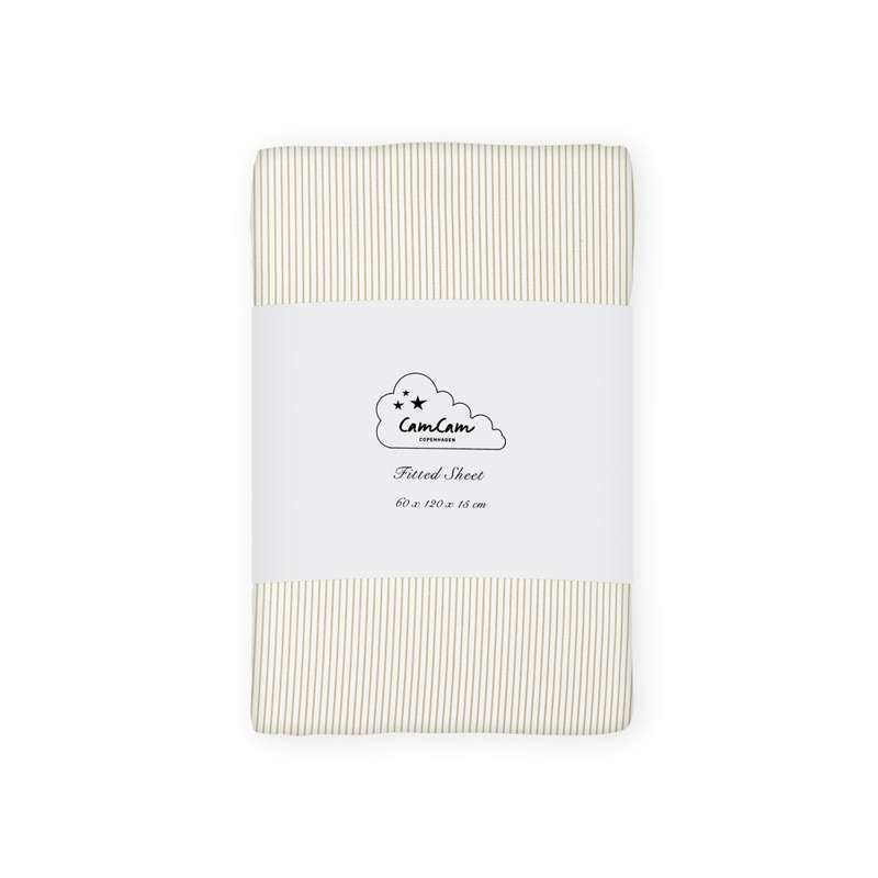 Cam Cam Copenhagen Formsyet Lagen - 70x140 cm. - GOTS - Classic Stripes Camel
