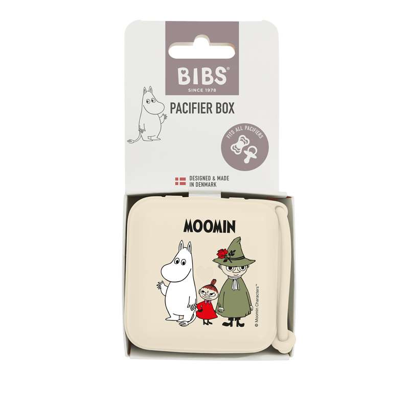 BIBS Accessories Pacifier Box - Sutteboks m. Plads til 3 Sutter - Moomins - Ivory