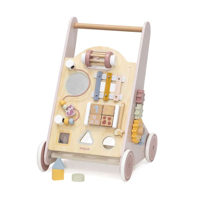 Kid'oh Gåvogn m. Aktivitetslegetøj - 2-i-1 - Rosa