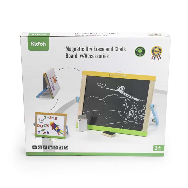 Kid'oh Magnetisk Whiteboard og Kridttavle m. Tilbehør