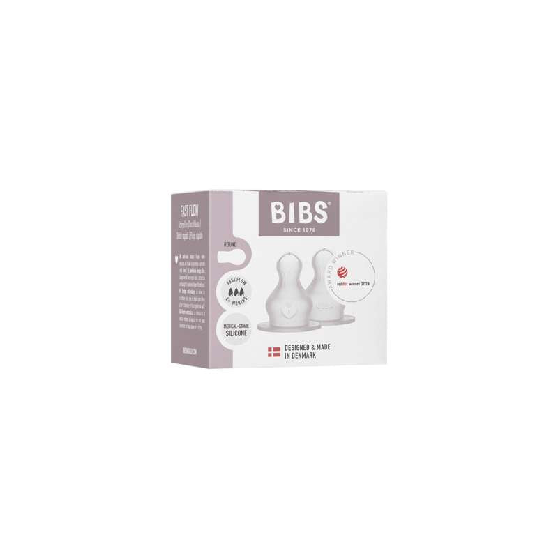 BIBS Bottle - Tilbehør - Suttehoved - Silikone/Rund - 2-Pak - Fast Flow