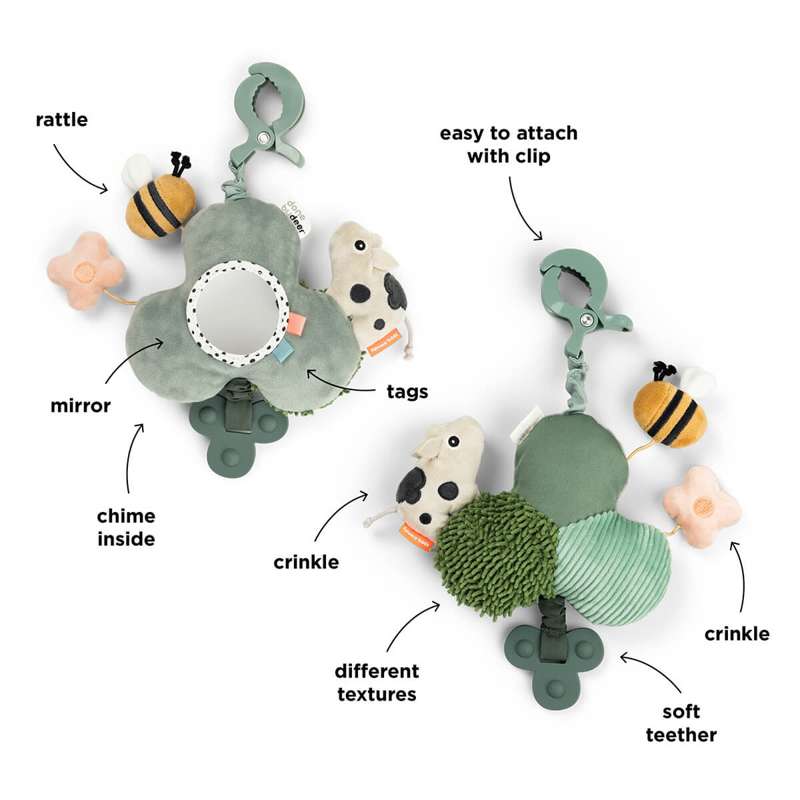 Done by Deer Aktivitetsspejl m. Clip - Tiny Farm - Grøn