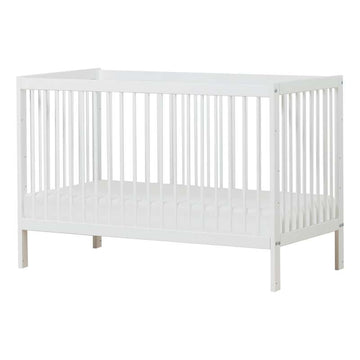 Hoppekids IDA-MARIE - Babyseng m. Skummadras - Justérbar Højde og Sidepanel - Hvid