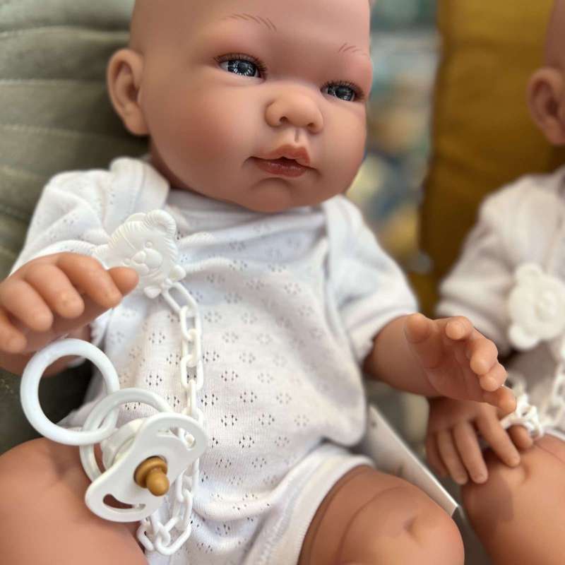 Memories by Así Dukketøj - 43-46 cm. - Kortærmet Body - Hvid