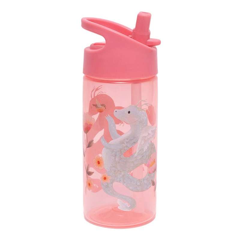 Petit Monkey Drikkedunk m. Sugerørsfunktion - Fairytale Dragon - Peony Pink