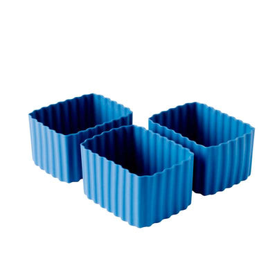 Little Lunch Box Co. Rektangulære Bento Cups - Small - 3 stk. - Medium Blue