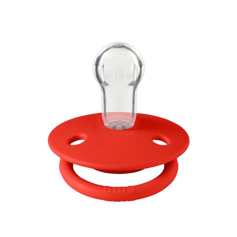 BIBS Rund De Lux Sut - Onesize - Silikone - Candy Apple