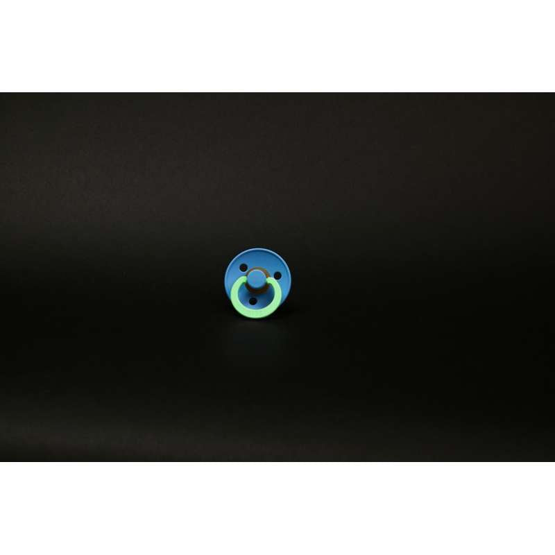 BIBS Rund Colour Sut - Str. 3 - Naturgummi - GLOW - Sky Blue