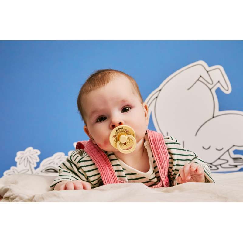 BIBS Rund Colour Sut - 2-Pak - Str. 2 - Naturgummi - Moomin - Moomintroll - Ivory/Pale Butter