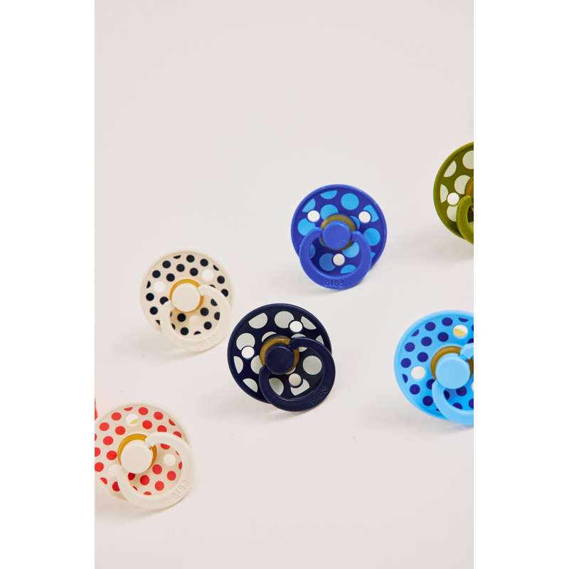 BIBS Rund Colour Sut - 2-Pak - Str. 1 - Naturgummi - Mix Polka Studio - Ivory/Deep Space