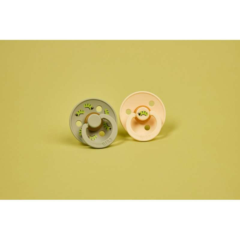 BIBS Rund Colour Sut - 2-Pak - Str. 3 - Naturgummi - Caterpillar Studio - Silk/Sage