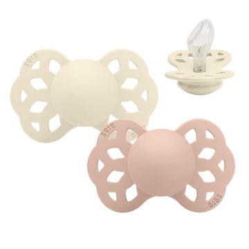 BIBS Anatomisk Infinity Sut - 2-Pak - Str. 2 - Silikone - Ivory/Blush