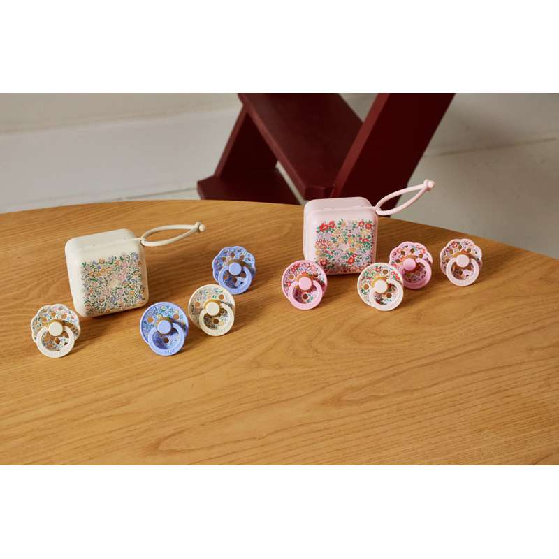 BIBS Rund Colour Sut - 2-Pak - Str. 1 - Naturgummi - Liberty - Oscar Meadow/Petal Mix